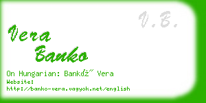 vera banko business card